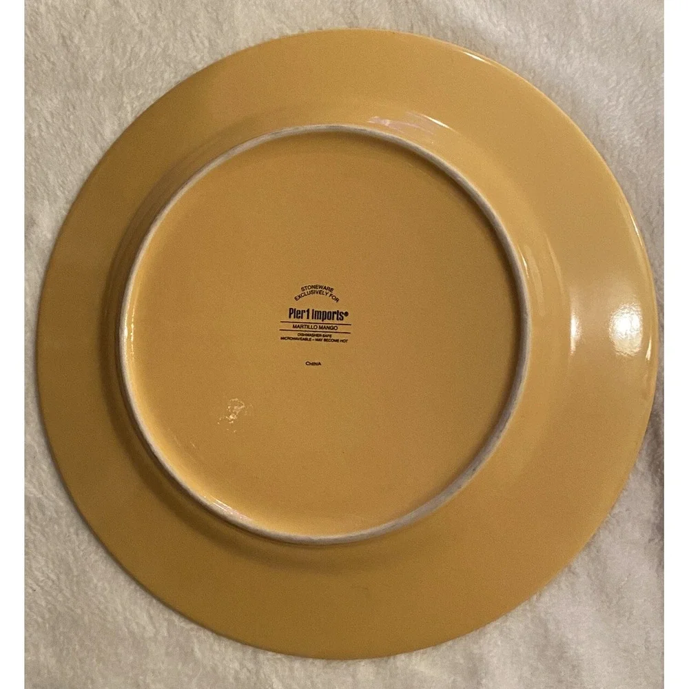 PIER 1 Martillo Mango Rustic Yellow Dinner Plate Stoneware 10 3/4